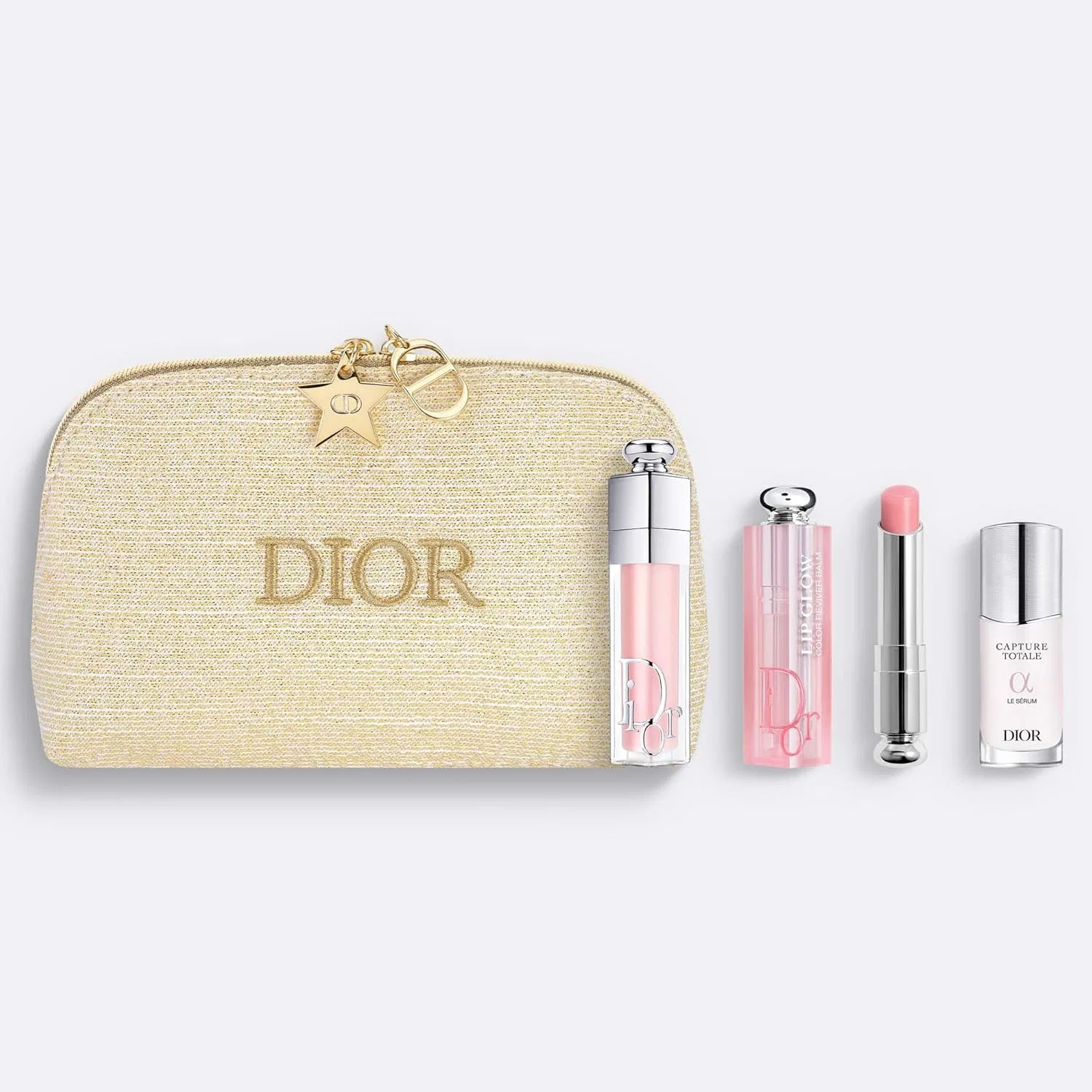 Набор косметики Dior с блеском для губ и сывороткой 10 мл розовый — фото 2