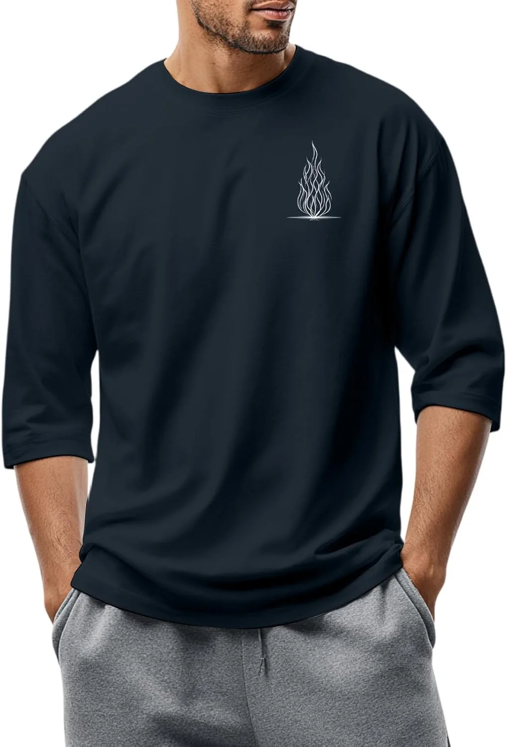 

Футболка мужская Casual с 3/4 рукавом и 2D принтом FQZWONG