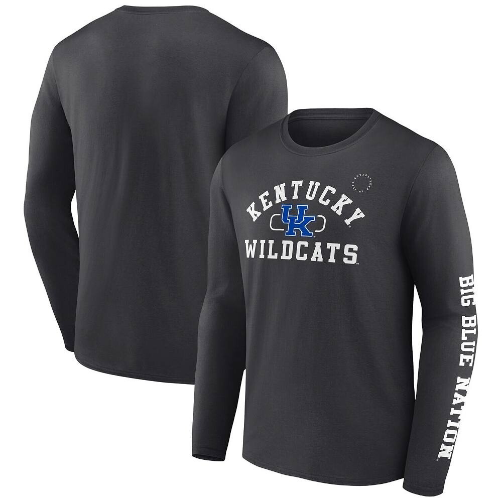 

Мужская футболка Fanatics Charcoal Kentucky Wildcats Modern Arch 2-Hit с длинным рукавом Fanatics Brands - White Label, цвет Ken Charco