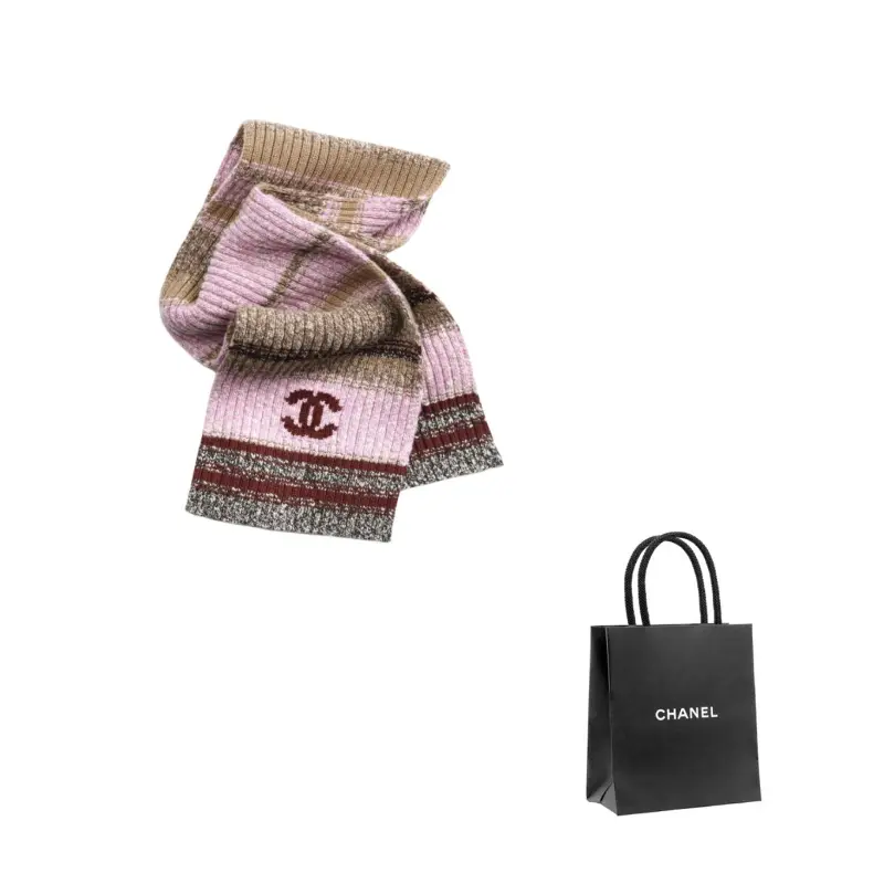

Chanel Шерстяные, кашемировые, вязаные кашемировые шарфы унисекс, розовый