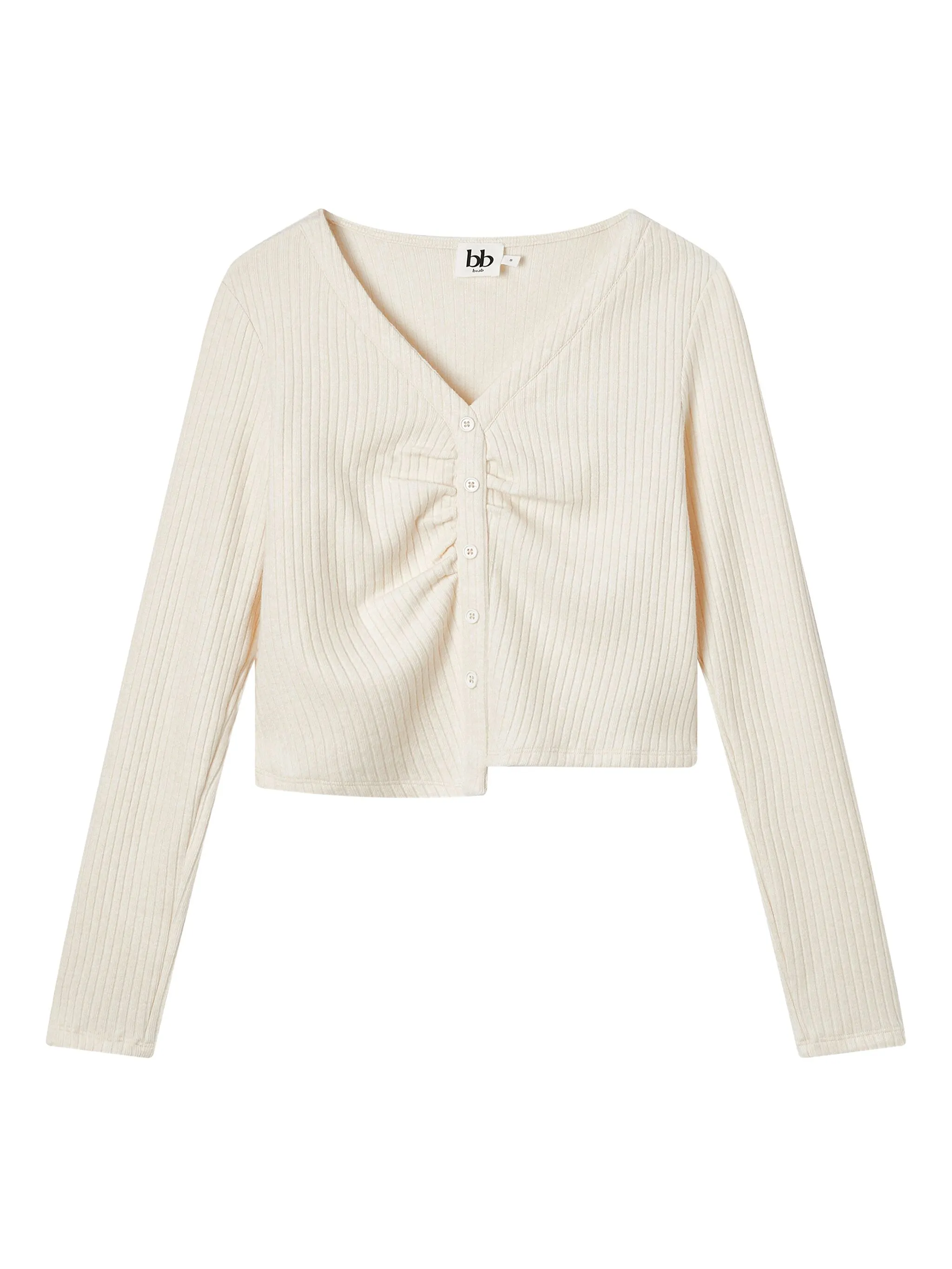 

Кардиган в рубчик на пуговицах B+Ab, белый