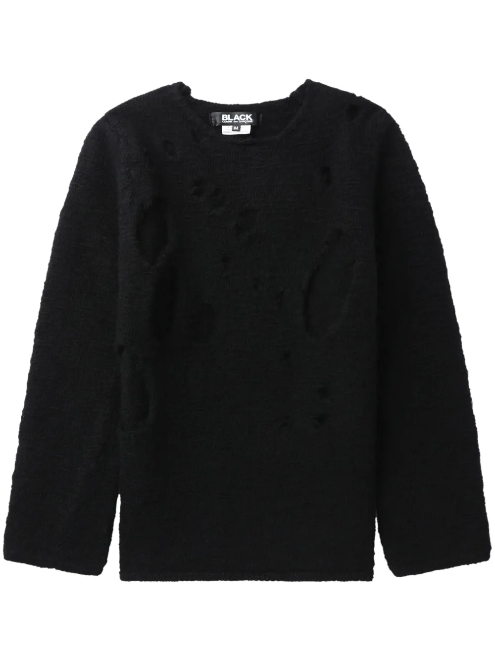 

Шерстяной джемпер с эффектом потертости Black Comme Des Garçons, черный