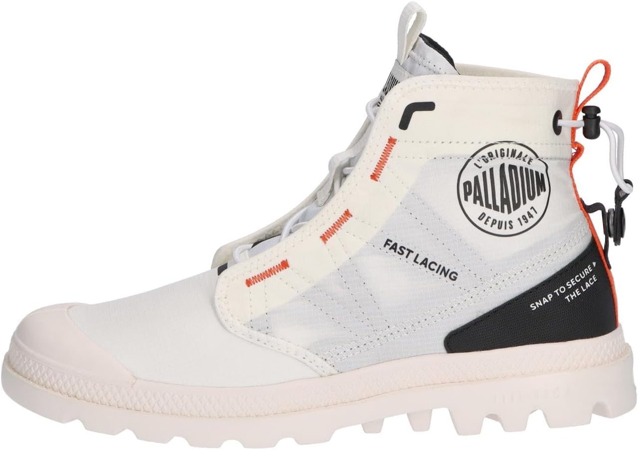 Мужские ботинки Palladium Pampa Travel Lite RS из нейлона Ripstop, белый/черный — фото 2