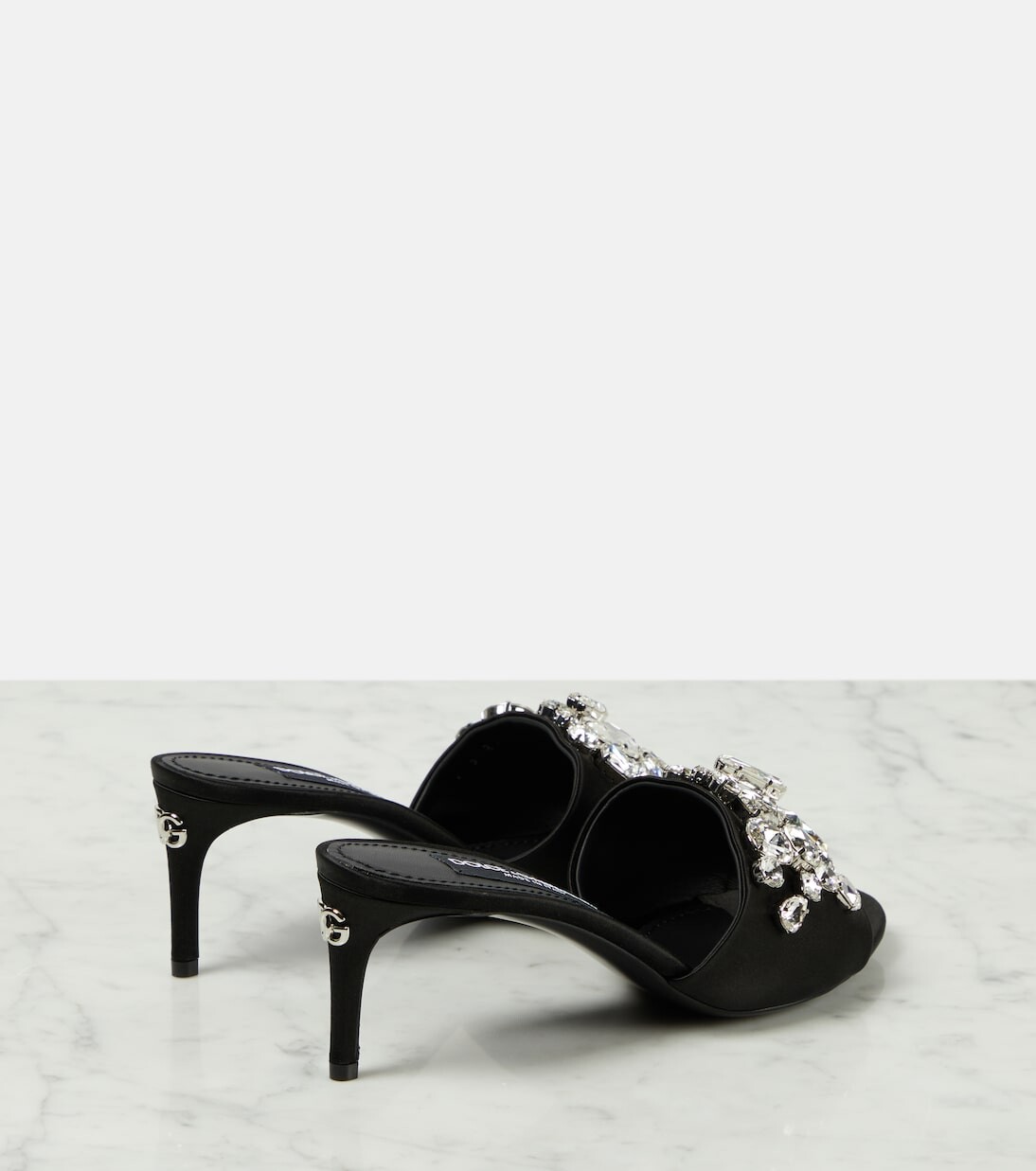 Атласные мюли с кристаллами Dolce&Gabbana, черный — фото 3