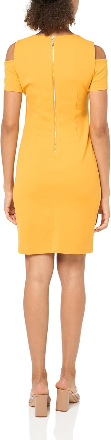 Женское платье Tommy Hilfiger с открытыми плечами и короткими рукавами, Sunflower — фото 2