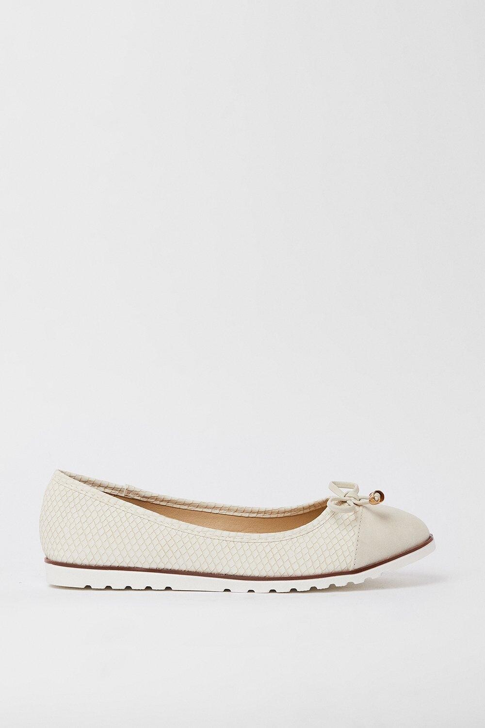 Хорошо для подошвы: балетки Tam Comfort широкого кроя Dorothy Perkins, белый — фото 2