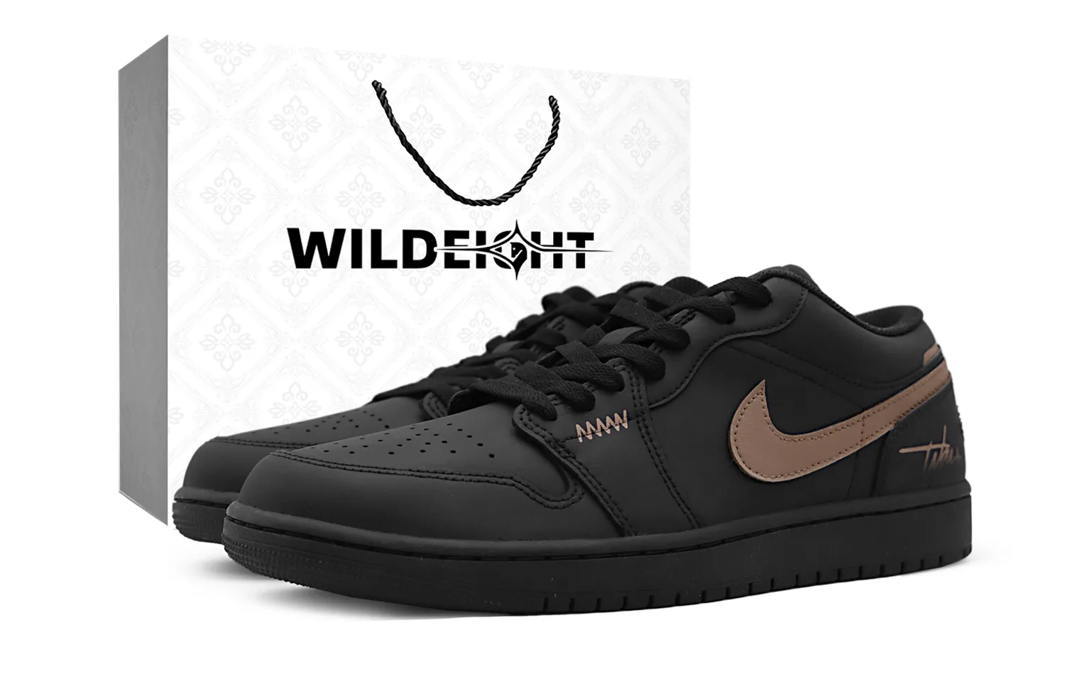 Jordan Air 1 Dark Coffee Fanatic Cushioning Slip Resistant Abrasion Resistant низкие кроссовки для баскетбола в винтажном стиле