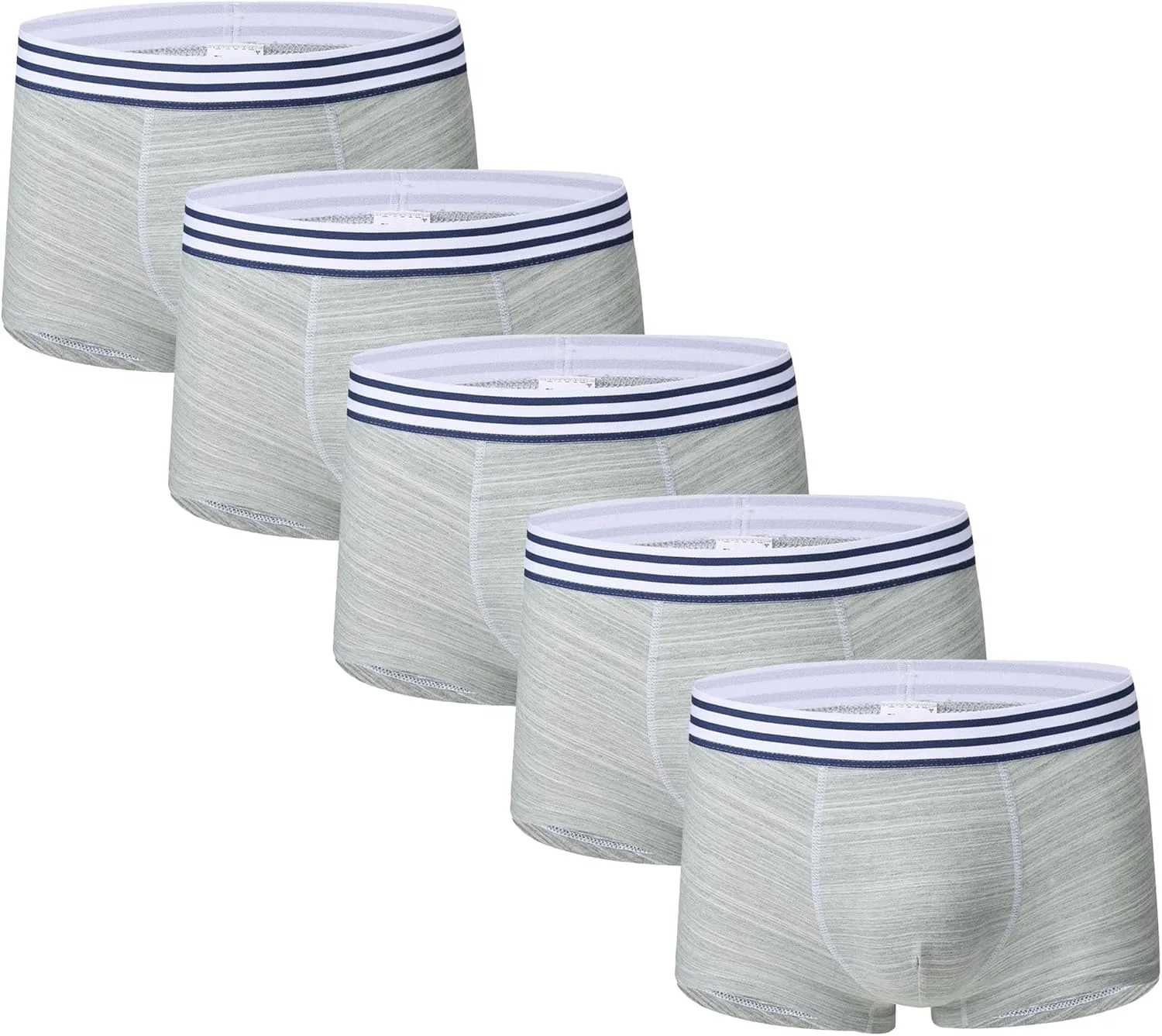 Боксеры полосатые хлопковые, Light Green-5pc
