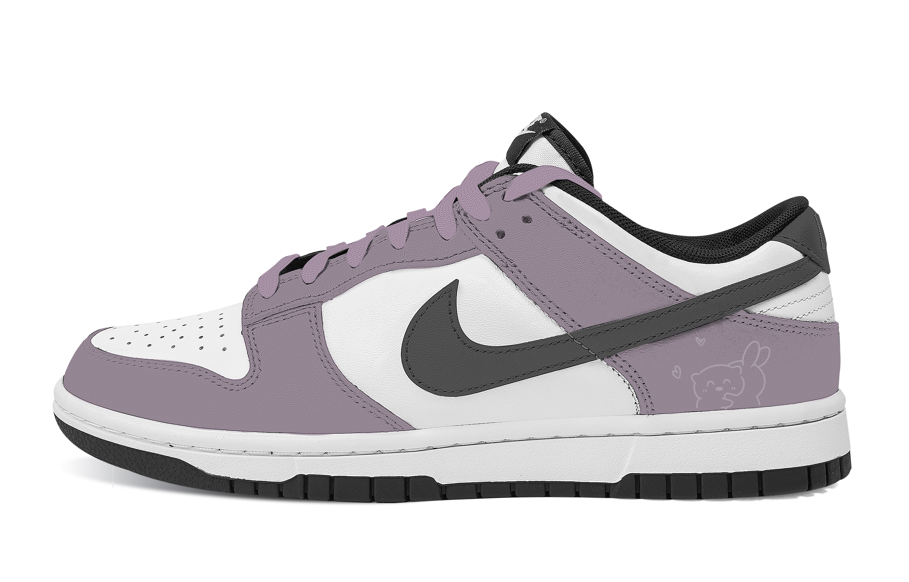 

Nike Кроссовки для скейтбординга Dunk Hugging с устойчивым к истиранию верхом, низкие, унисекс, фиолетово-белые