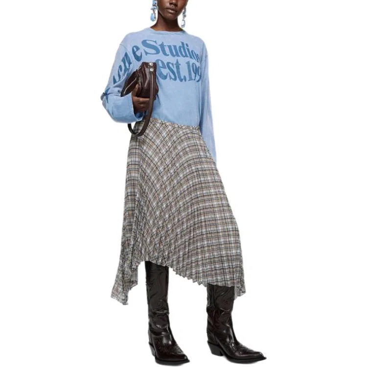 Футболка с длинным рукавом с принтом Acne Studios, Blue — фото 4