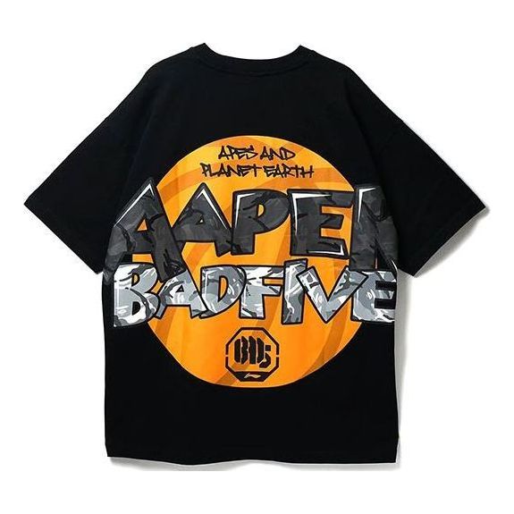 

Футболка x aape badfive графическая свободная футболка Li-Ning, черный