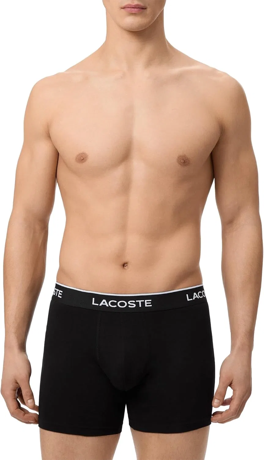 Боксеры Lacoste, хлопок с эластаном, черный — фото 2