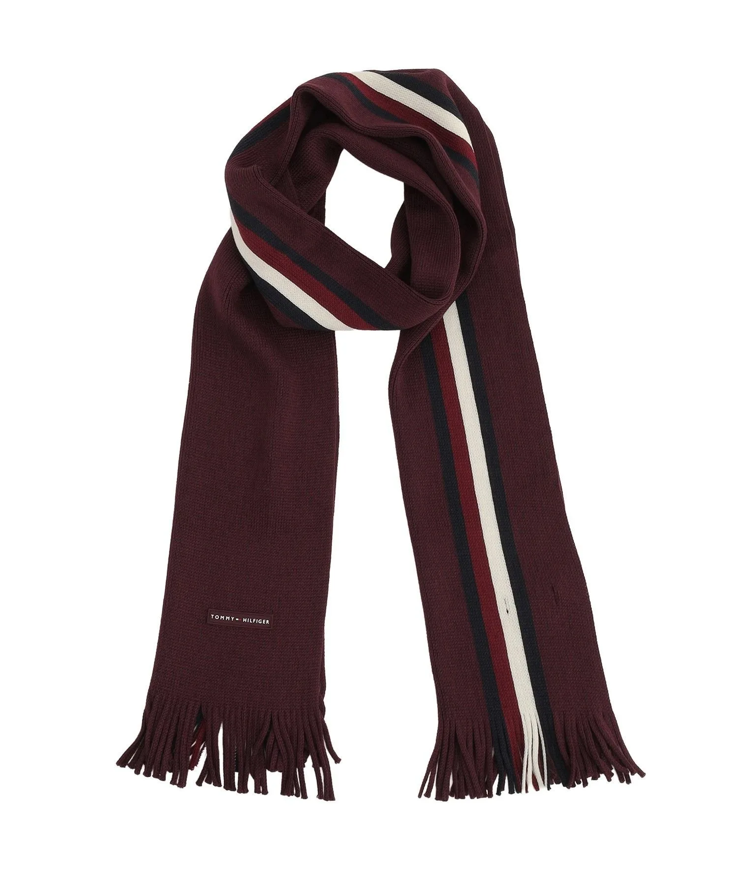 Многополосный шарф TOMMY HILFIGER, Burgundy XIH