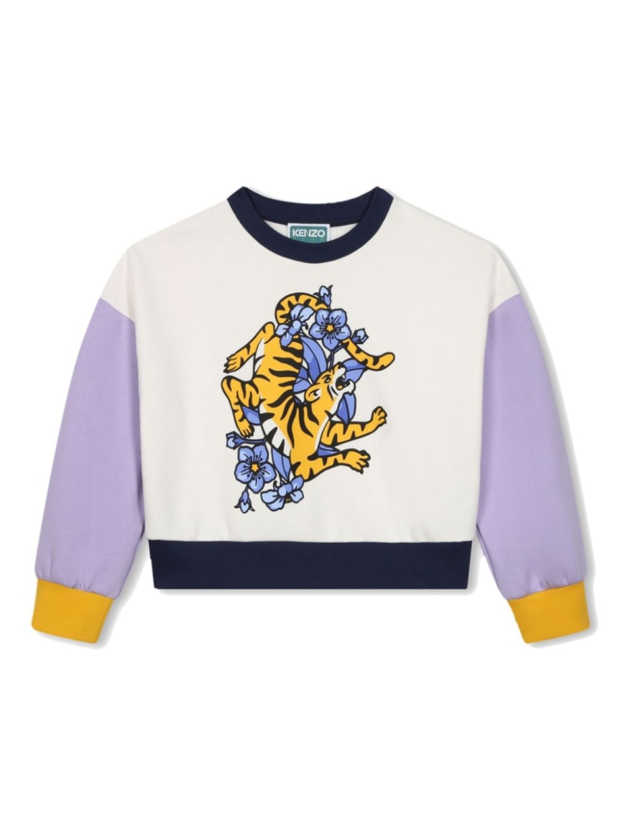 

Kenzo Kids толстовка в стиле колор-блок с принтом, белый