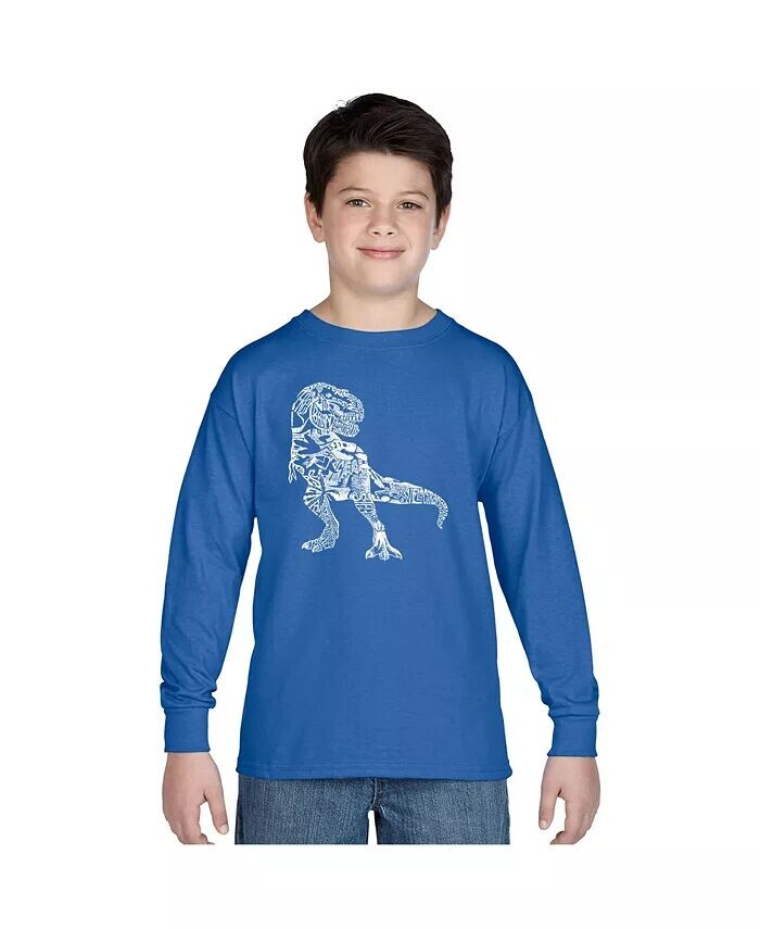 

Футболка с длинным рукавом Big Boy's Word Art - Dino Pics LA Pop Art, синий