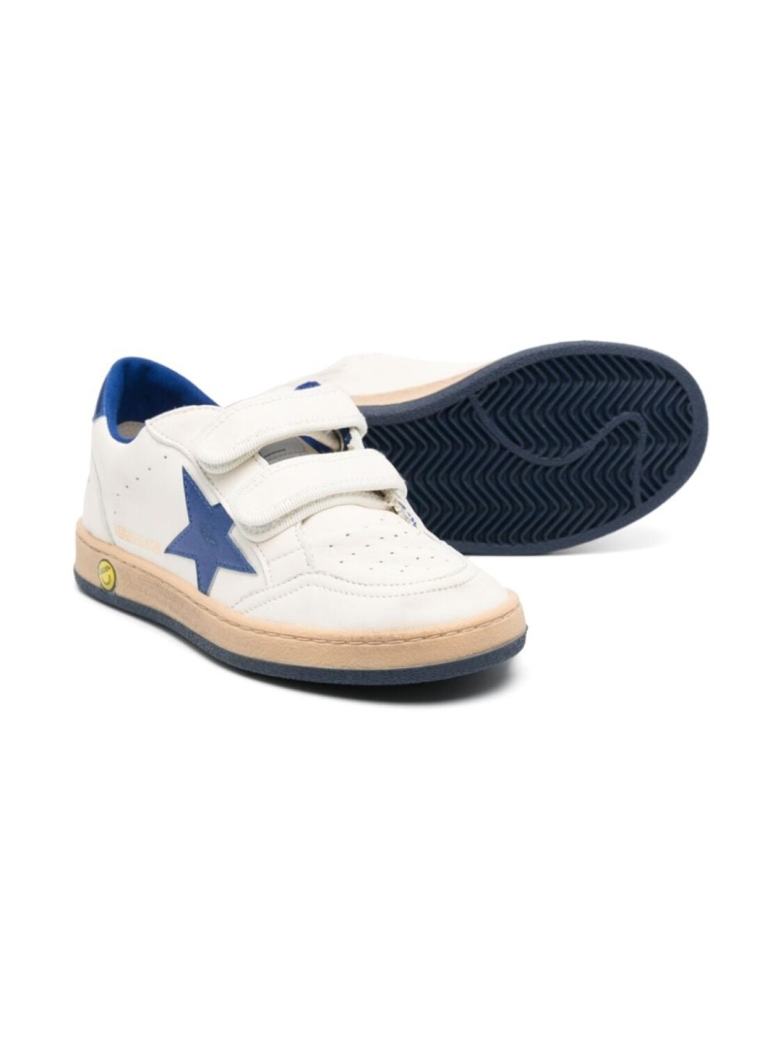 Кеды детские Golden Goose Kids Ball Star кожаные на липучках, белый — фото 2