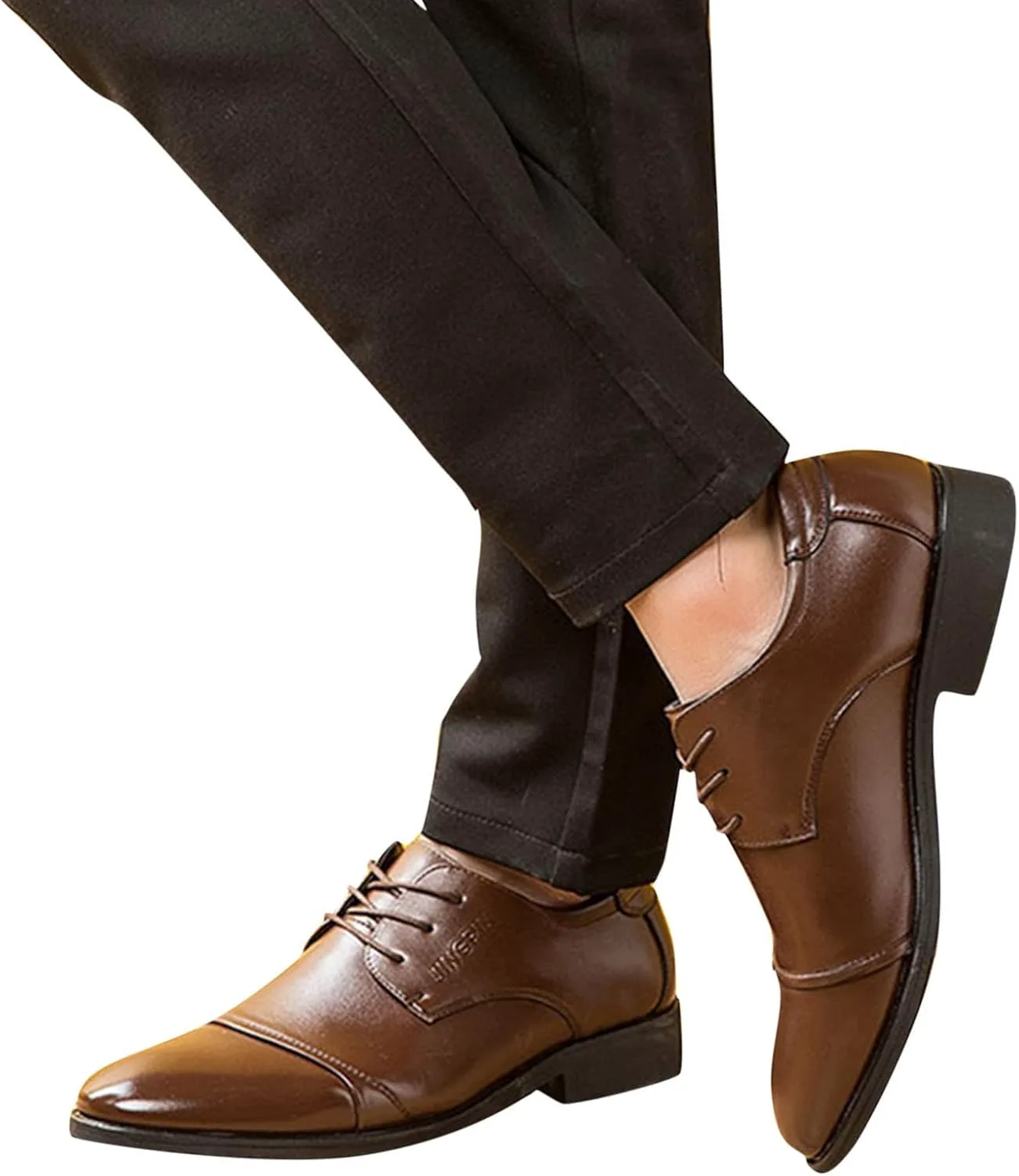 

Мужские деловые кожаные туфли HINDOLA, классический стиль, кожаные туфли для мужчин, повседневные кожаные нарядные туфли для мужчин, коричневый