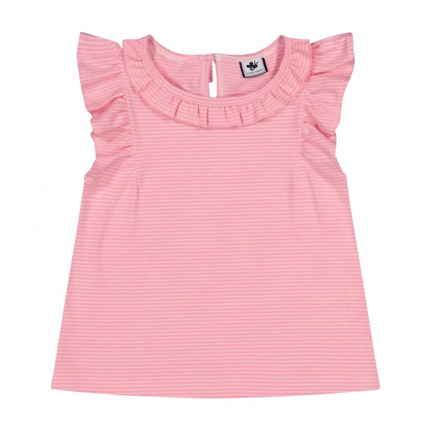 

Детский топ Colette с рукавами-крылышками в розовую мини-полоску Busy Bees