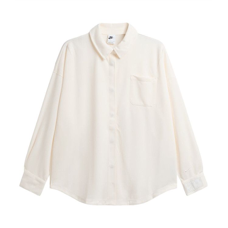 

Рубашка Nike Sportswear Oversized Jacquard Striped Button-Down Shirt 'Pale Ivory Sail'