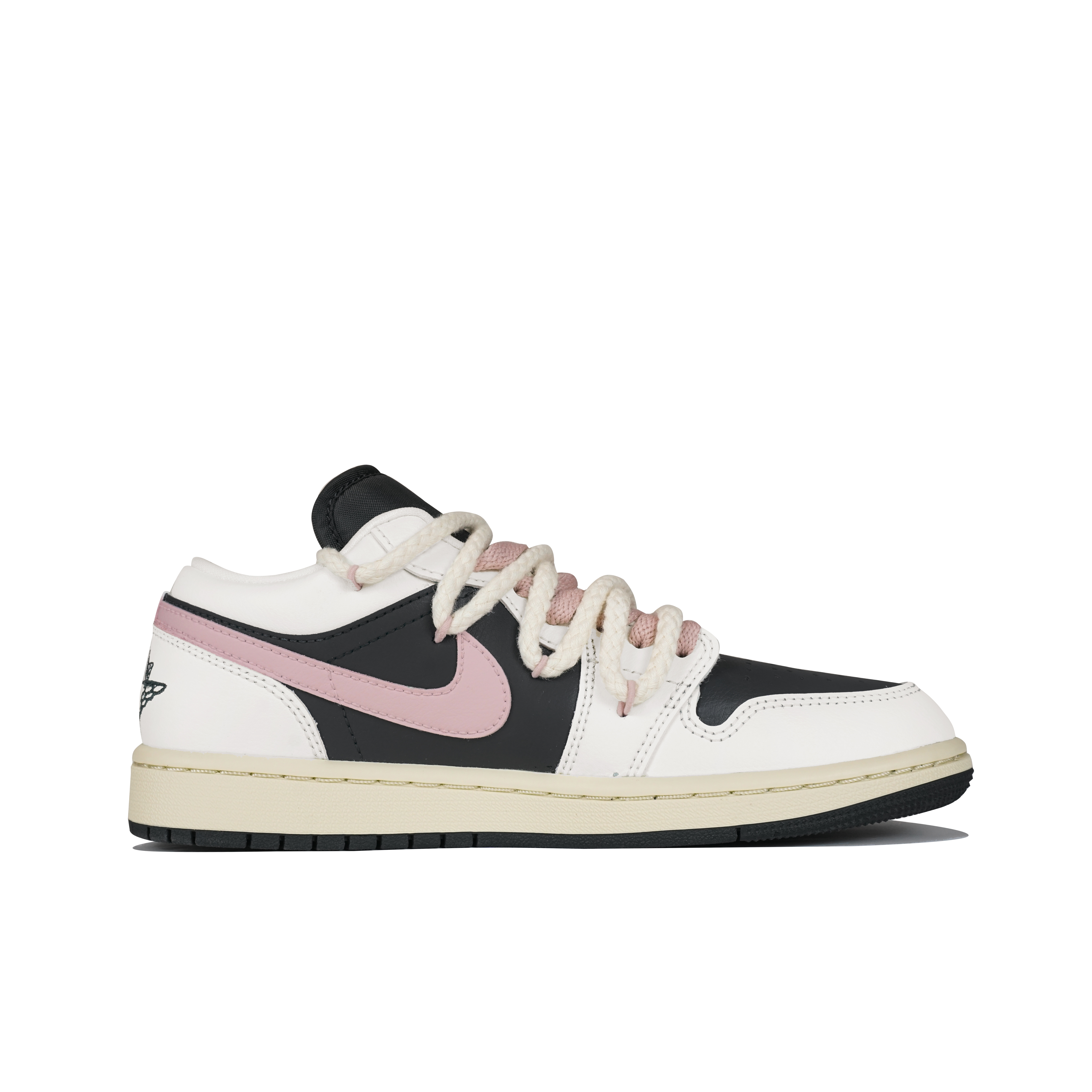 

Кроссовки Air Jordan 1 Vintage Basketball Shoes Women's Low-top Black/powder, слоновая кость, Бежевый, Кроссовки Air Jordan 1 Vintage Basketball Shoes Women's Low-top Black/powder, слоновая кость