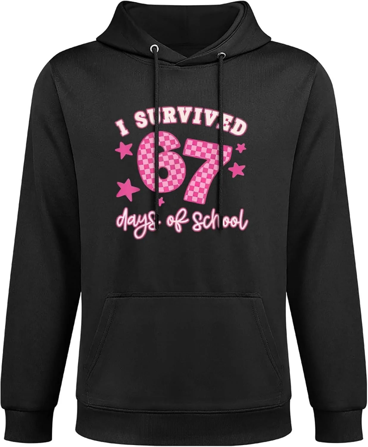 Толстовка I Survived 67 Days of School, мягкая, с карманом — фото 3