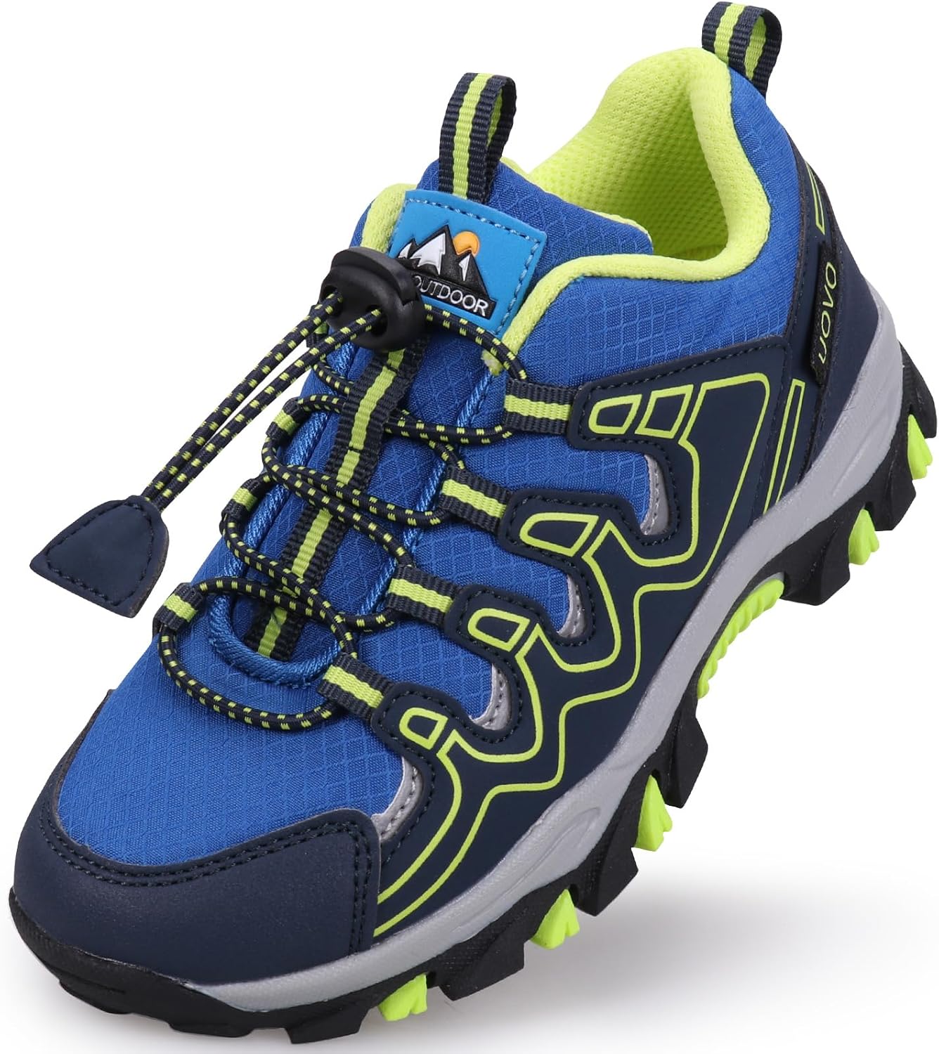 

Кроссовки для мальчиков и девочек UOVO, детская обувь для походов, бега и ходьбы на улице, теннисная обувь, водонепроницаемые, противоскользящие, модные кроссовки (младшие/старшие дети), синий/желтый