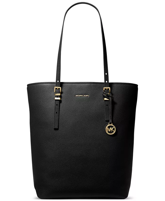 

Кожаная сумка-тоут Quinn Large North South Michael Kors, черный