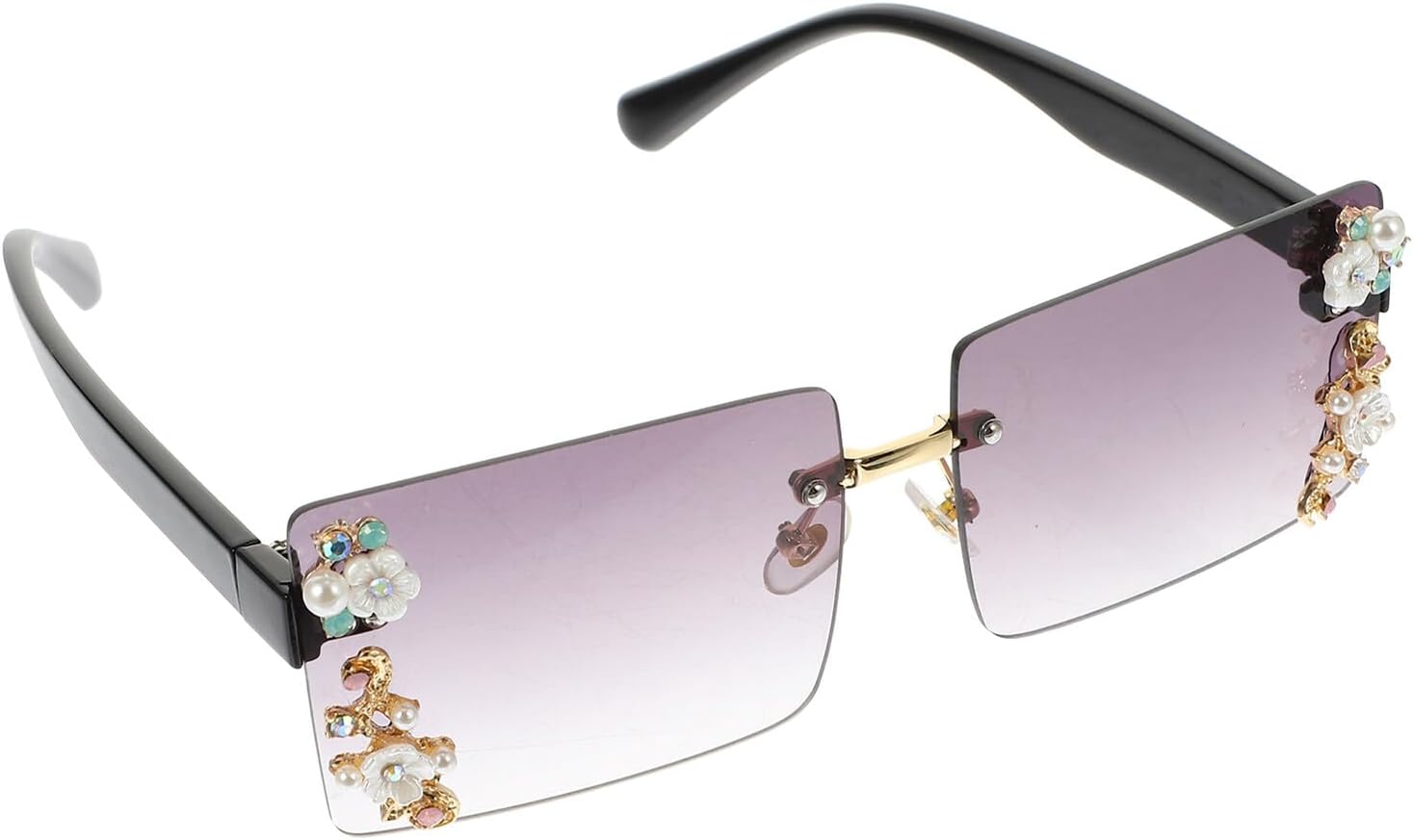 

Солнцезащитные очки BESPORTBLE со стразами для женщин, черная оправа, градиентные линзы, декоративные очки, модные летние солнцезащитные очки для вечеринок и уличного стиля с кристальной отделкой, Black