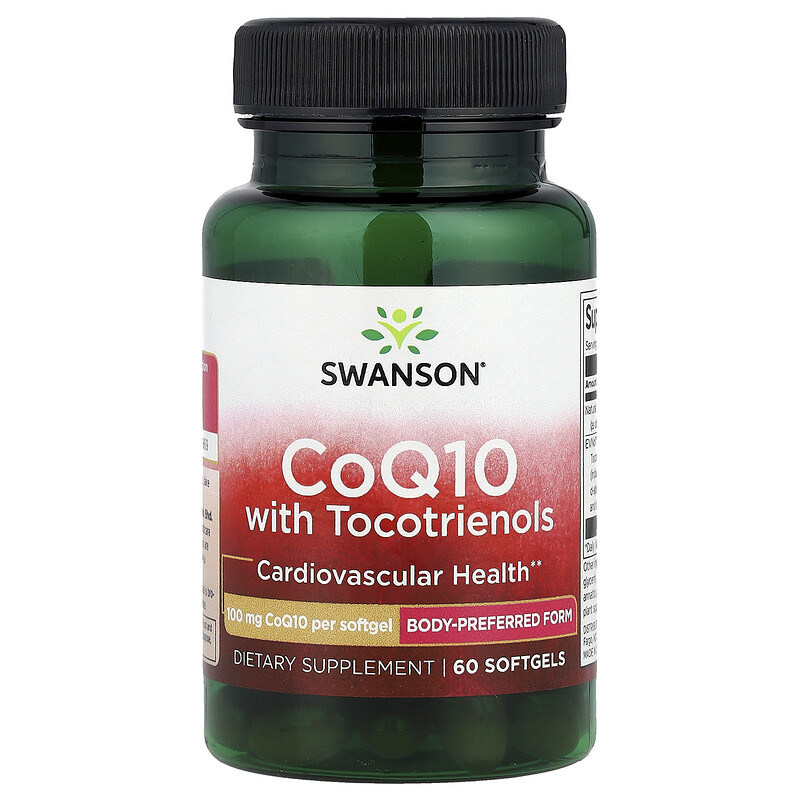

Swanson, Коэнзим Q10 с токотриенолами, 60 мягких таблеток