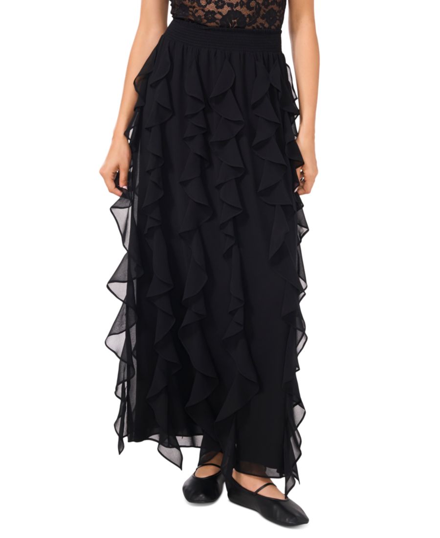 

Женская макси-юбка с оборками и присборенной талией 1STATE, Rich Black
