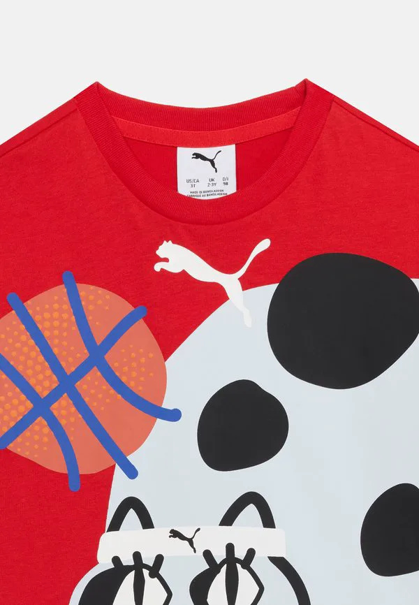 Футболка унисекс с графическим принтом «спортивные кошки» Puma, For All Time Red — фото 4