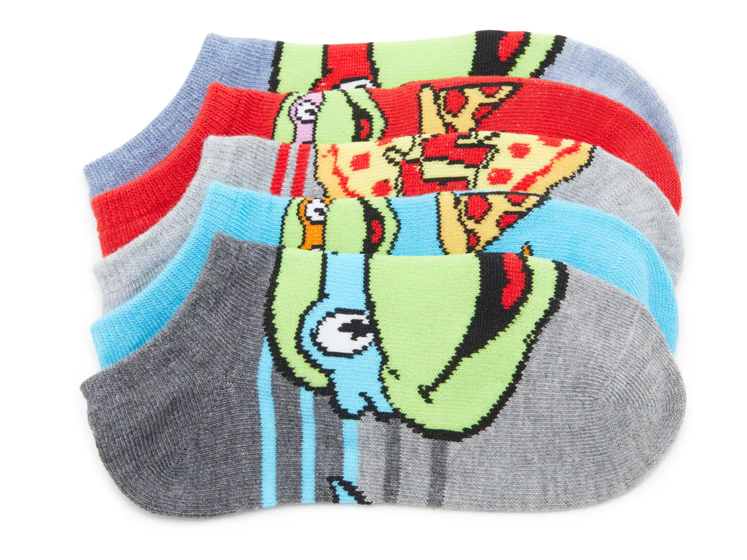 

Носки Teenage Mutant Ninja Turtles Kids' No Show Socks - 5 Pack High Point Design, цвет grey_blue_multicolor