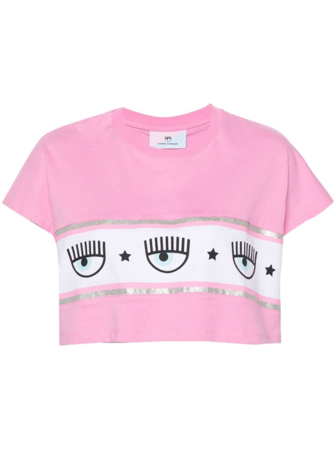 

Chiara Ferragni укороченная футболка Maxi Logomania, розовый