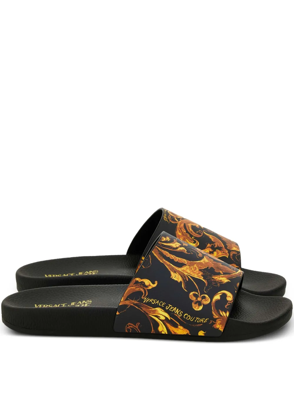 Слайды с барочным принтом Versace Jeans Couture, черный