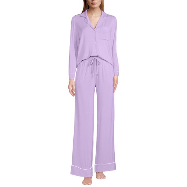 

Женский пижамный комплект из двух частей: верха и штанов Lands' End, цвет lilac petal