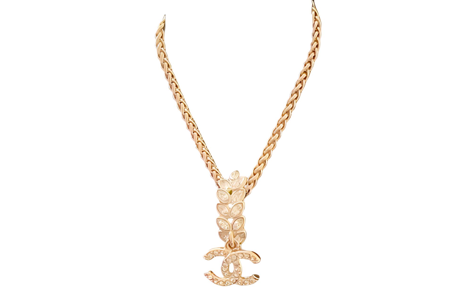 

CHANEL Double C Роскошное Колье с Кристаллами для Женщин, Золото