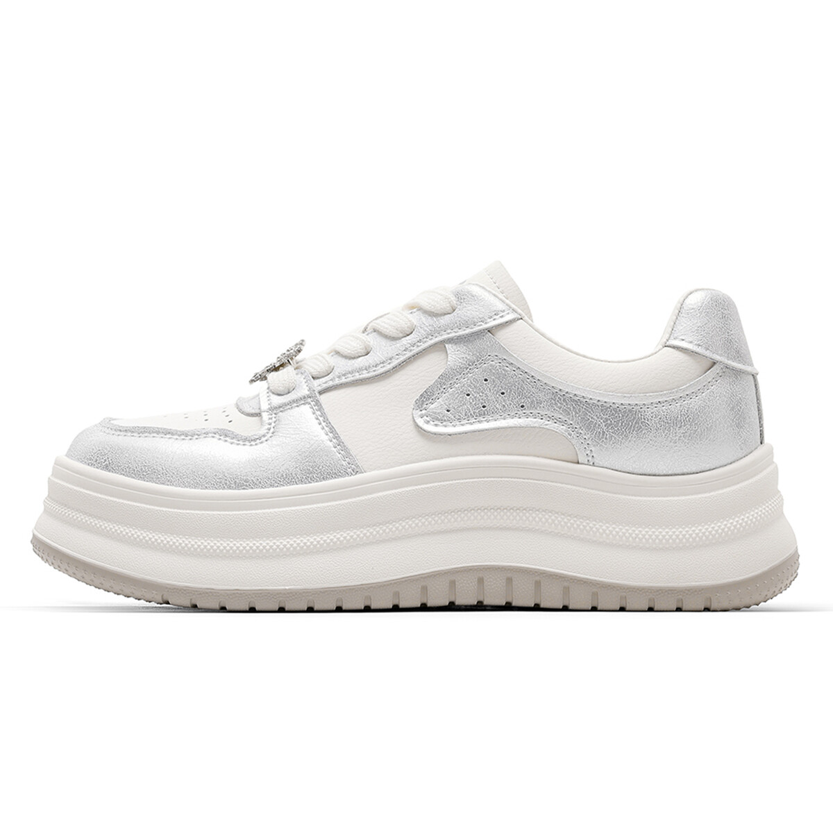 

Кроссовки CВ°BANNER Skateboard Shoes Women's Low-Top Silver, Серый, Кроссовки CВ°BANNER Skateboard Shoes Women's Low-Top Silver