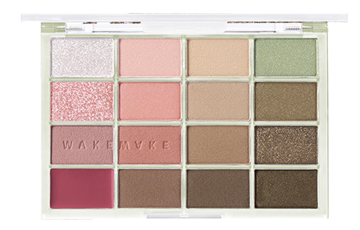 

Матовая классическая палетка теней для век на 16 цветов, легко растушевывается, подчеркивает глаза, 14 г WAKEMAKE