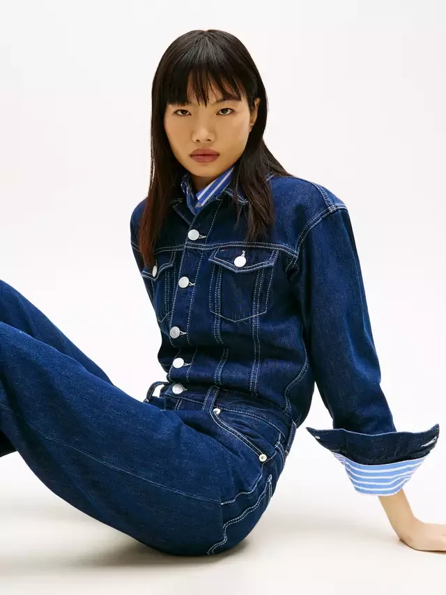 Джинсовый комбинезон-рубашка, темно-синий Tommy Hilfiger — фото 3