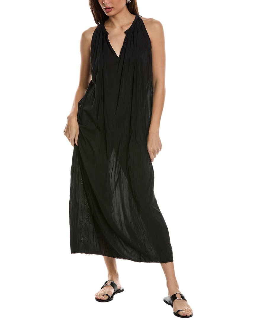 

Однотонное и полосатое платье-макси Milly Solid & Striped, черный