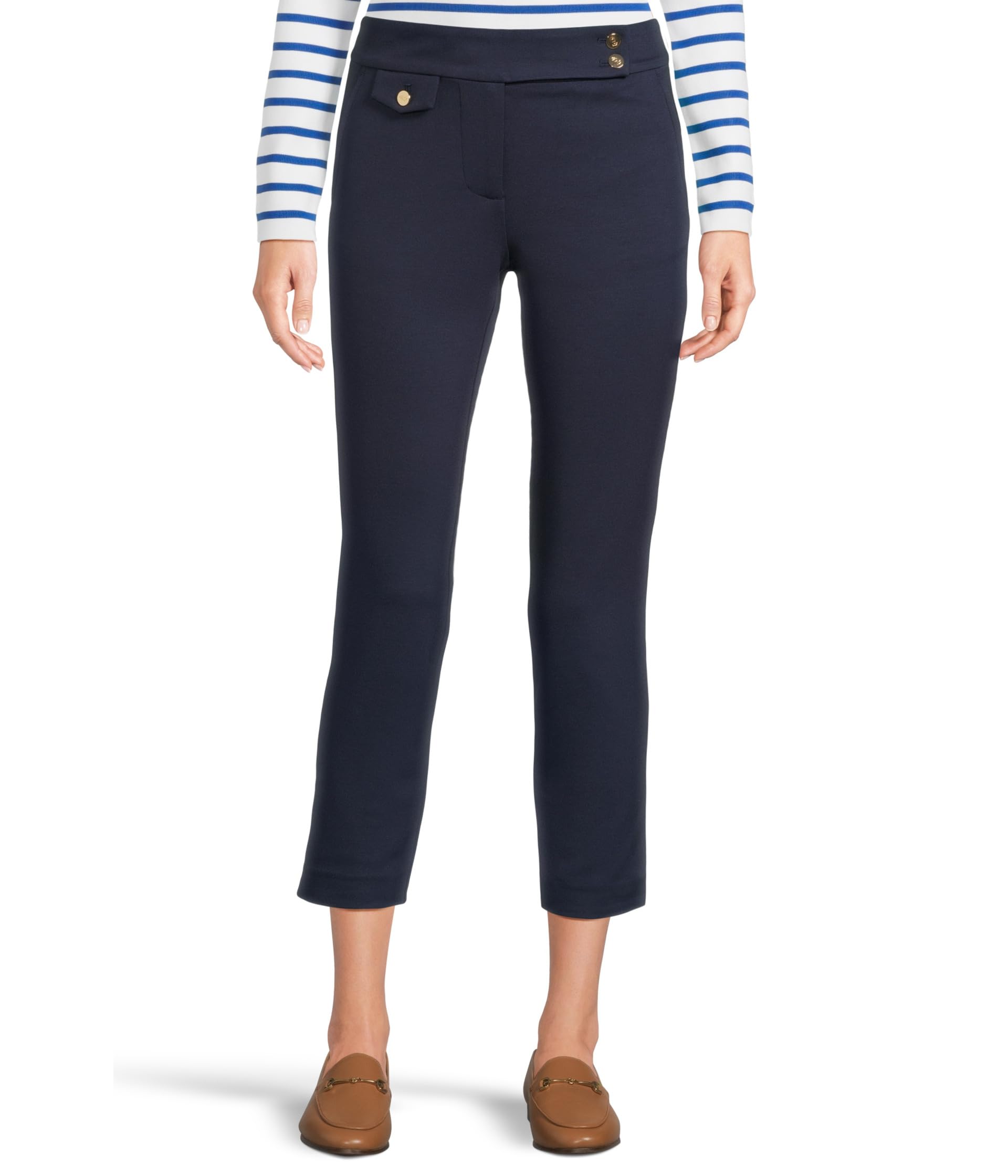 

Брюки Lauren Ralph Lauren Petite Ponte Ankle Pant, цвет Refined Navy