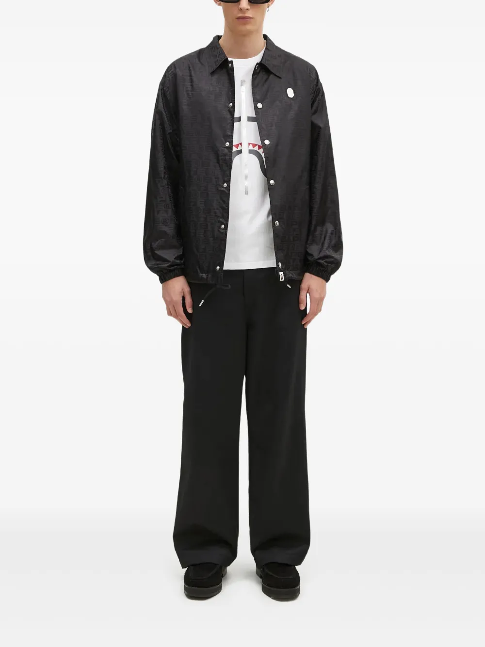 

Куртка-рубашка с логотипом A BATHING APE, черный