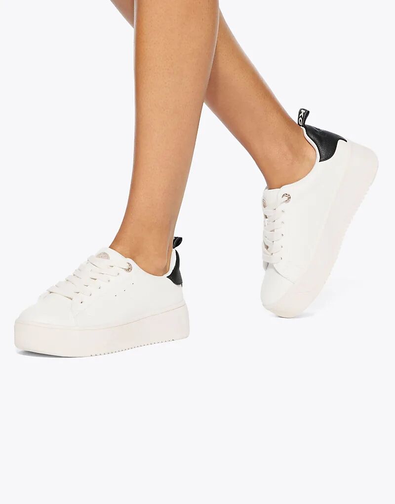 Кроссовки KG Kurt Geiger Lighter со шнуровкой, белые, черные — фото 3