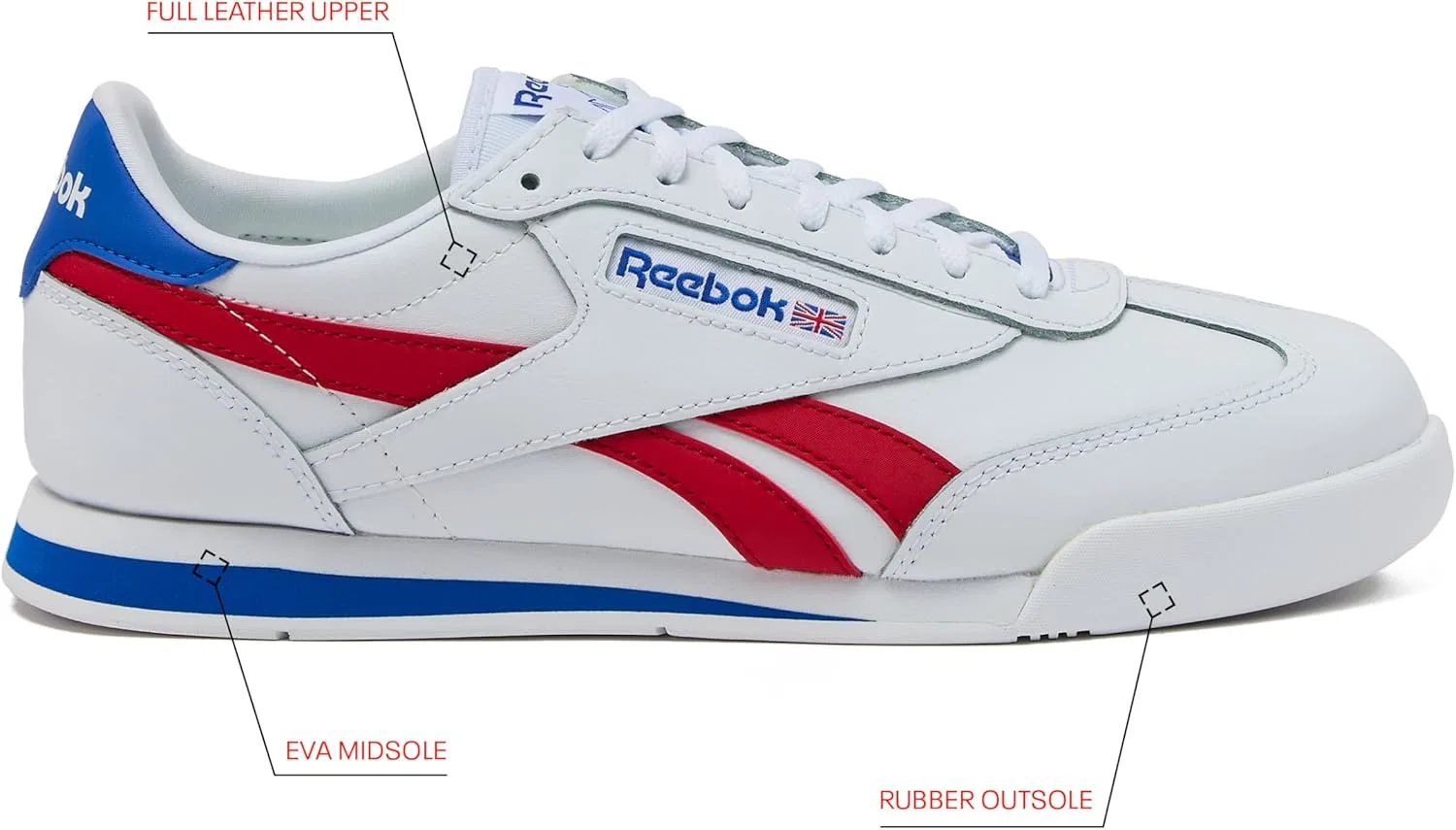 Мужские кроссовки Reebok унисекс Campio Xt, White Vector Red Optimum Blue — фото 2