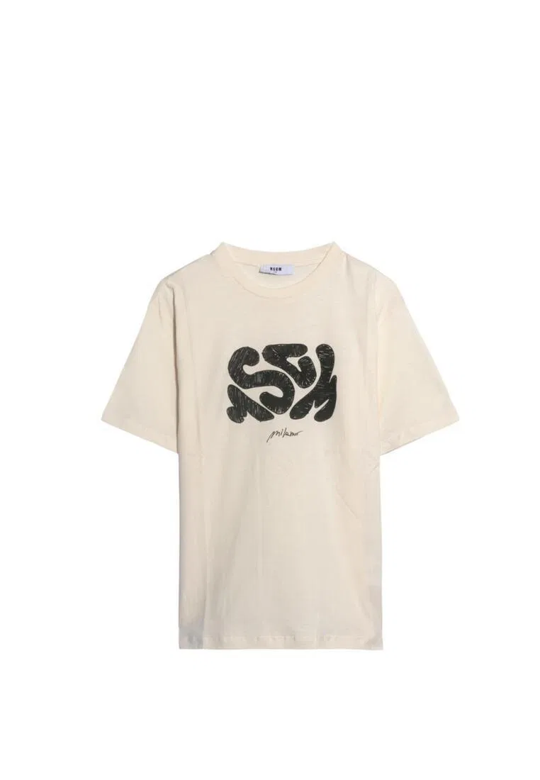 Футболка, хлопок, для детей Msgm, бежевый