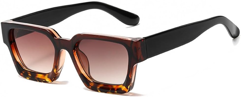 

Популярные модные квадратные солнцезащитные очки конфетных цветов для женщин в стиле ретро-панк, сине-зеленые оттенки, защита от ультрафиолета UV400, модные солнцезащитные очки для мужчин WNCKSQ, Brown Leopard Tea