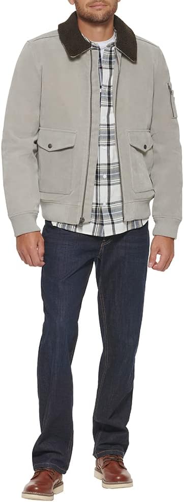 Мужская куртка-бомбер Levi's из искусственной замши, Tundra Faux Suede / Sherpa Collar — фото 2
