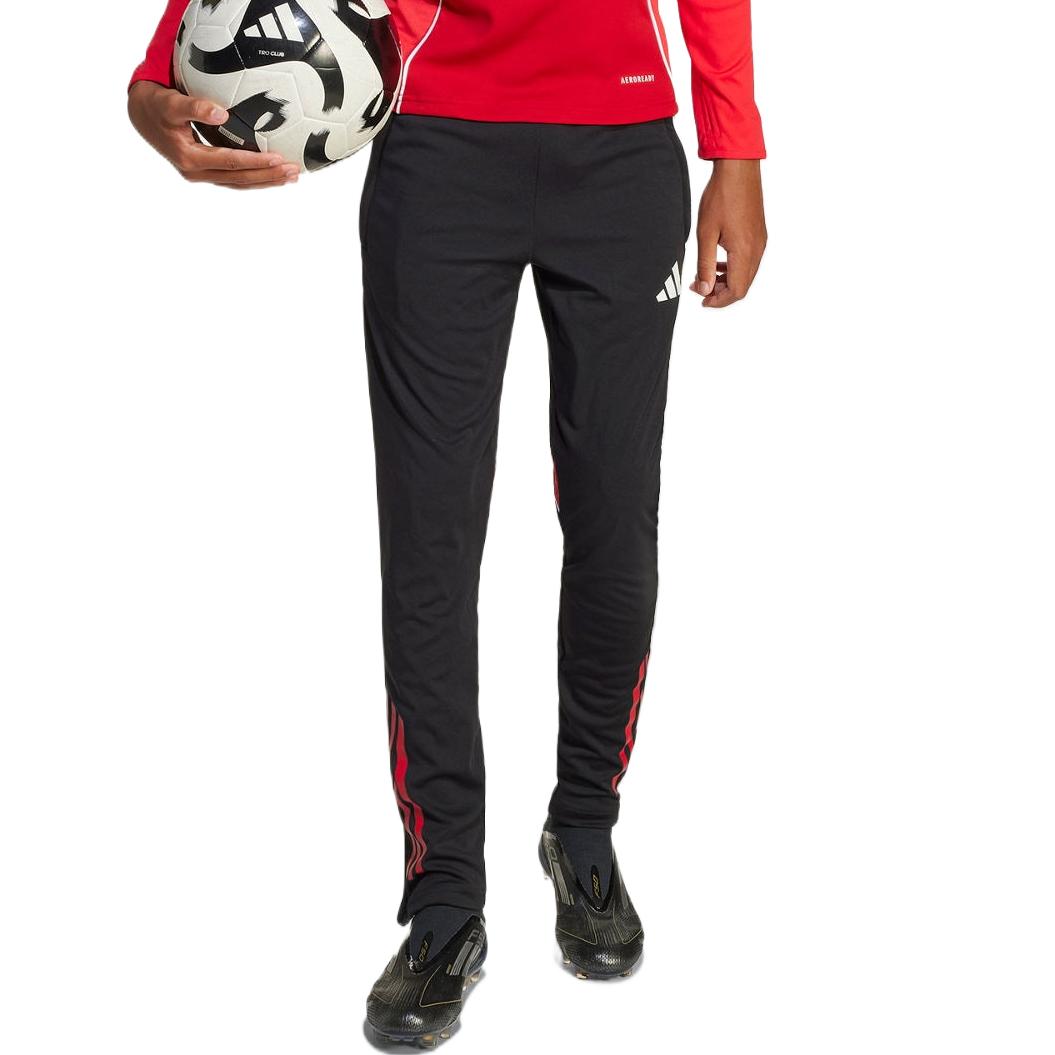 Adidas Детские спортивные штаны Moderate осенне-весенние Black/Energy Red — фото 2