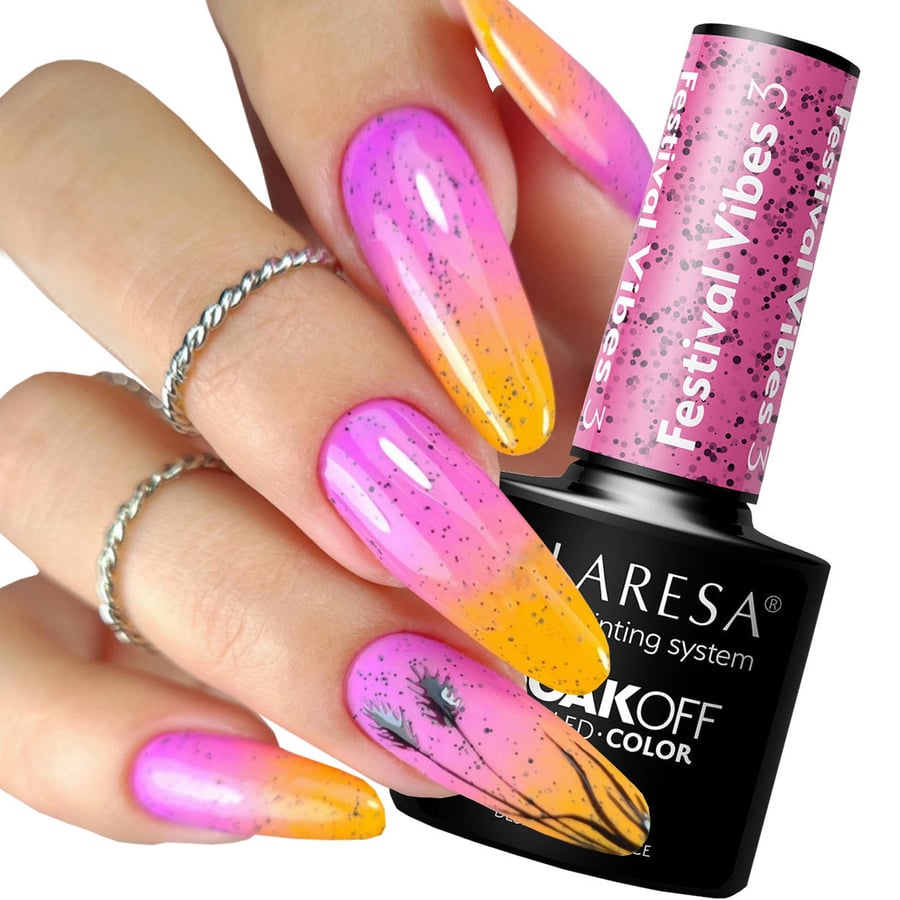 

Claresa Festival Vibes 3 Hybrid Nail Polish Hybrid Pink Dots Puderek