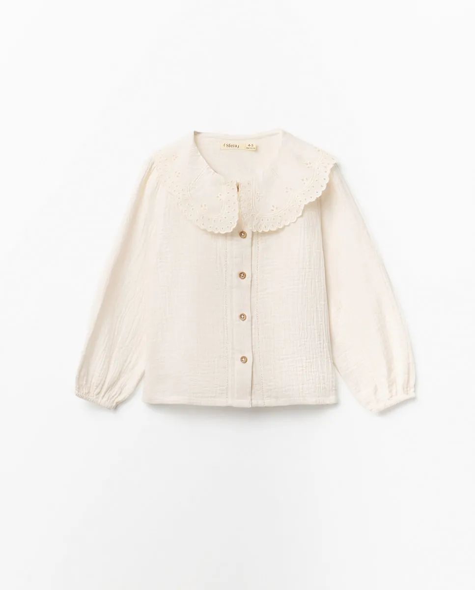 

Блузка из бамбулы с воротником Sfera, светло-бежевый